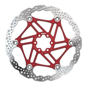 Rotor Hope Floating 6-Bolt 203mm Silver/Red W/ Bolts